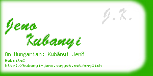 jeno kubanyi business card