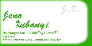 jeno kubanyi business card